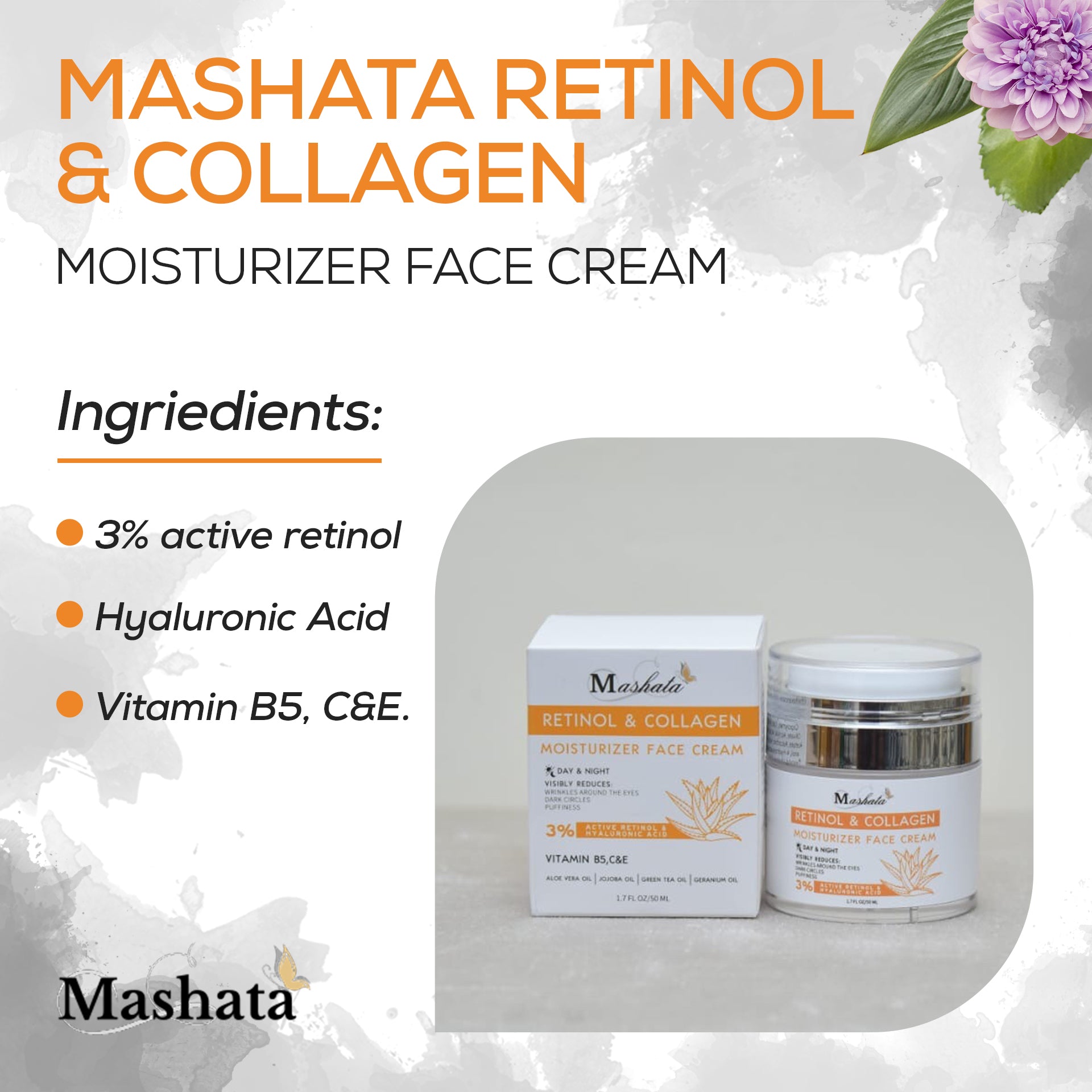 MASHATA RETINOL & COLLAGEN MOISTURIZER FACE CREAM